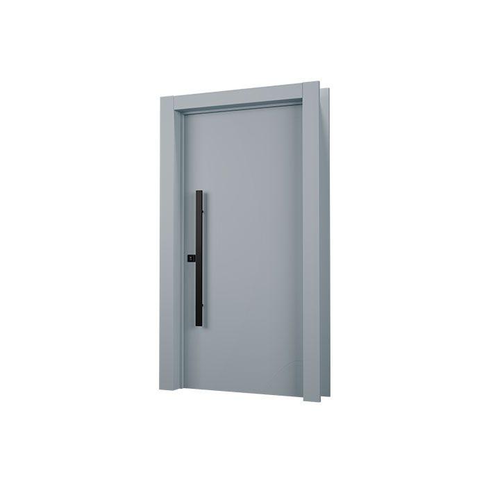 Porta pivotante cinza da Pormade com puxador preto vertical