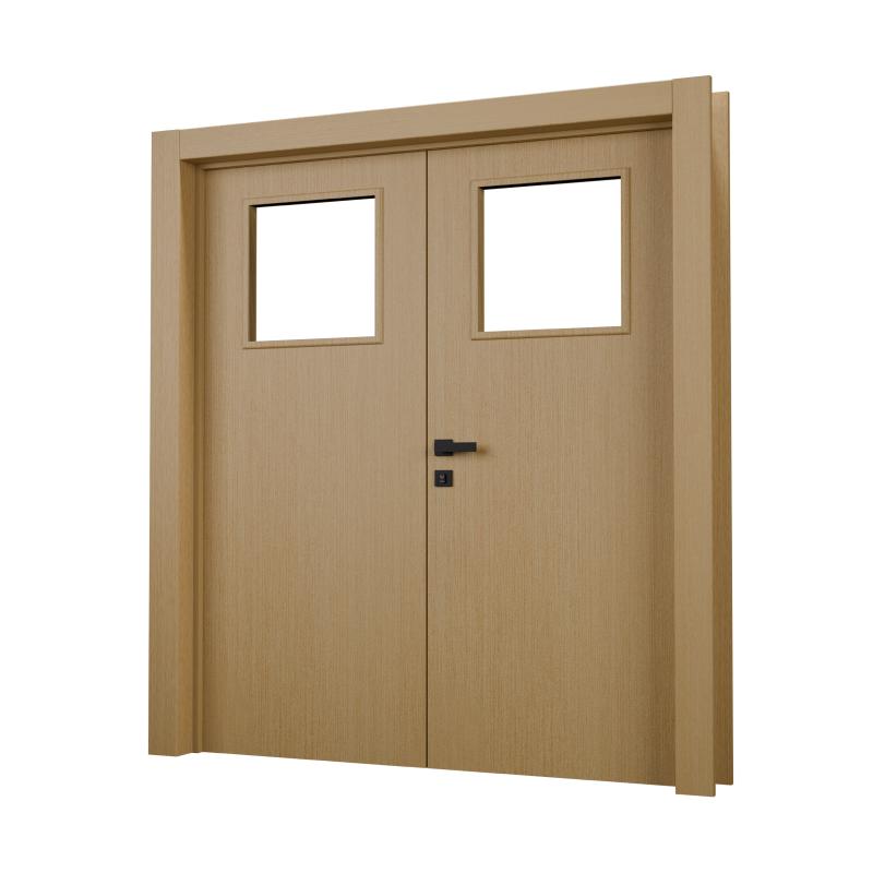 Porta Pronta - Dupla Lisa com Visor - Freijó