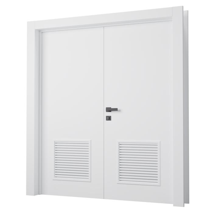Porta Pronta - Dupla Lisa com Veneziana - Branca