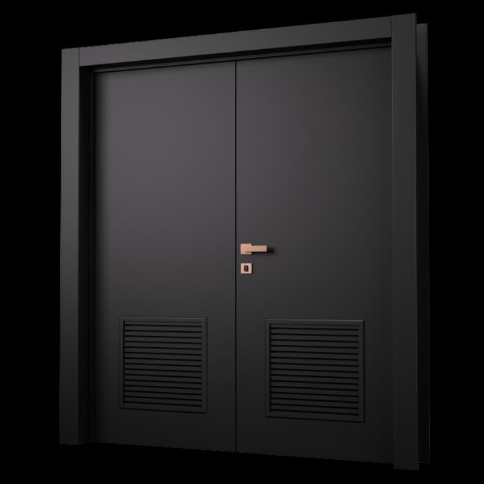 Porta Pronta - Dupla Lisa com Veneziana - Preto