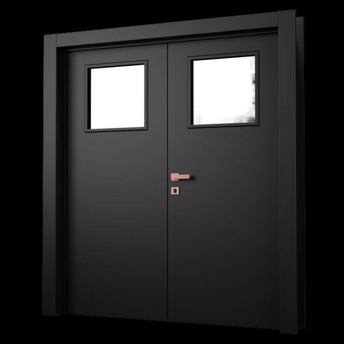 Porta Pronta - Dupla Lisa com Visor - Preto