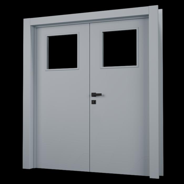 Porta Pronta - Dupla Lisa com Visor - Cinza Gris