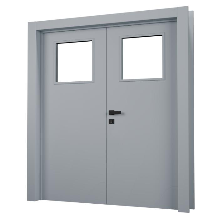 Porta Pronta - Dupla Lisa com Visor - Cinza Gris