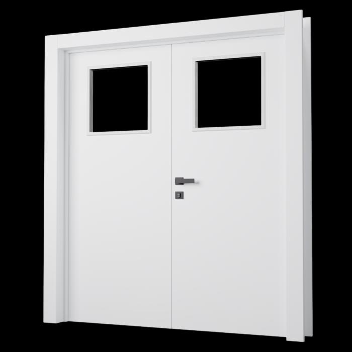 Porta Pronta - Dupla Lisa com Visor - Branca