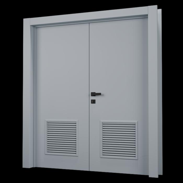 Porta Pronta - Dupla Lisa com Veneziana - Cinza Gris