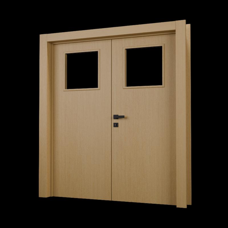 Porta Pronta - Dupla Lisa com Visor - Freijó