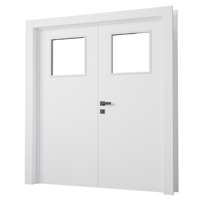 Kit Porta Pronta Dupla Com Visor Lisa Sólida Branco
